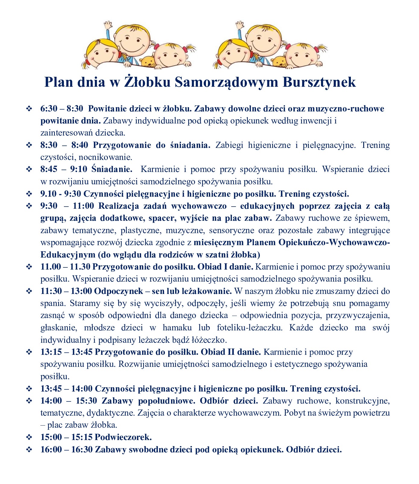 Plan dnia w %C5%BB%C5%82obku Samorz%C4%85dowym Bursztynek